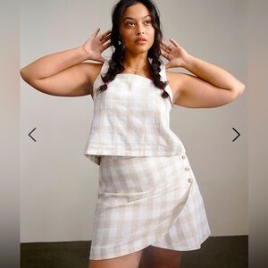 Madewell Gingham Tulip-Hem Mini Skirt